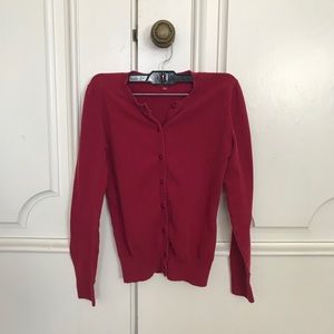 Merona Red Button Up Cardigan